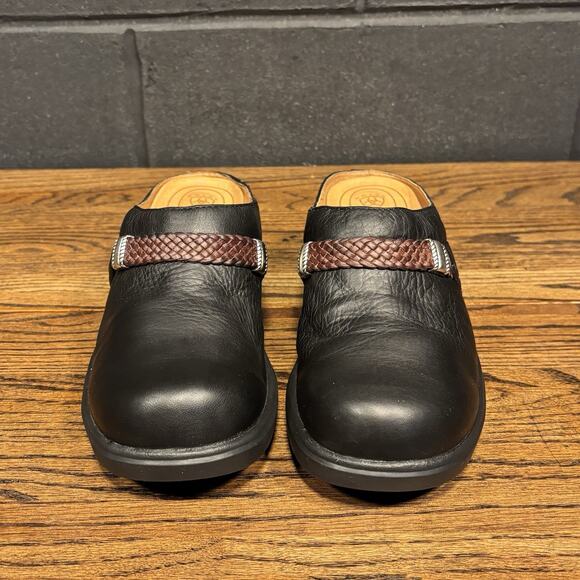 Ariat Chunky Black Leather Western Mule Clog Slip On Shoes Women’s 8 B - Picture 1 of 8